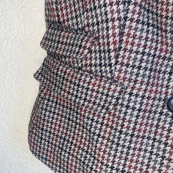 H&M Houndstooth wool Jacket Blazer Womens Dark academia 8 old money - Picture 3 of 13